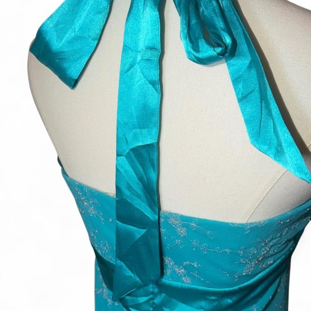 Vintage Y2K Le Château Teal Halter Slip Dress Size M Description - Picture 5 of 7